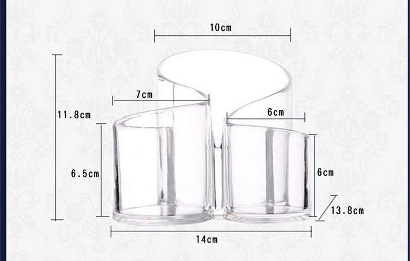 Household Fashion Simple Transparent Acrylic Eyebrow Pencil Makeup Brush Storage Box