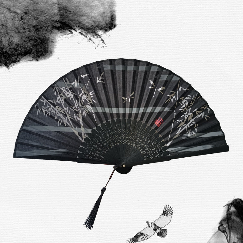 Folding Fan Bamboo Ancient Style Han Chinese Clothing Chinese Style Small Fan