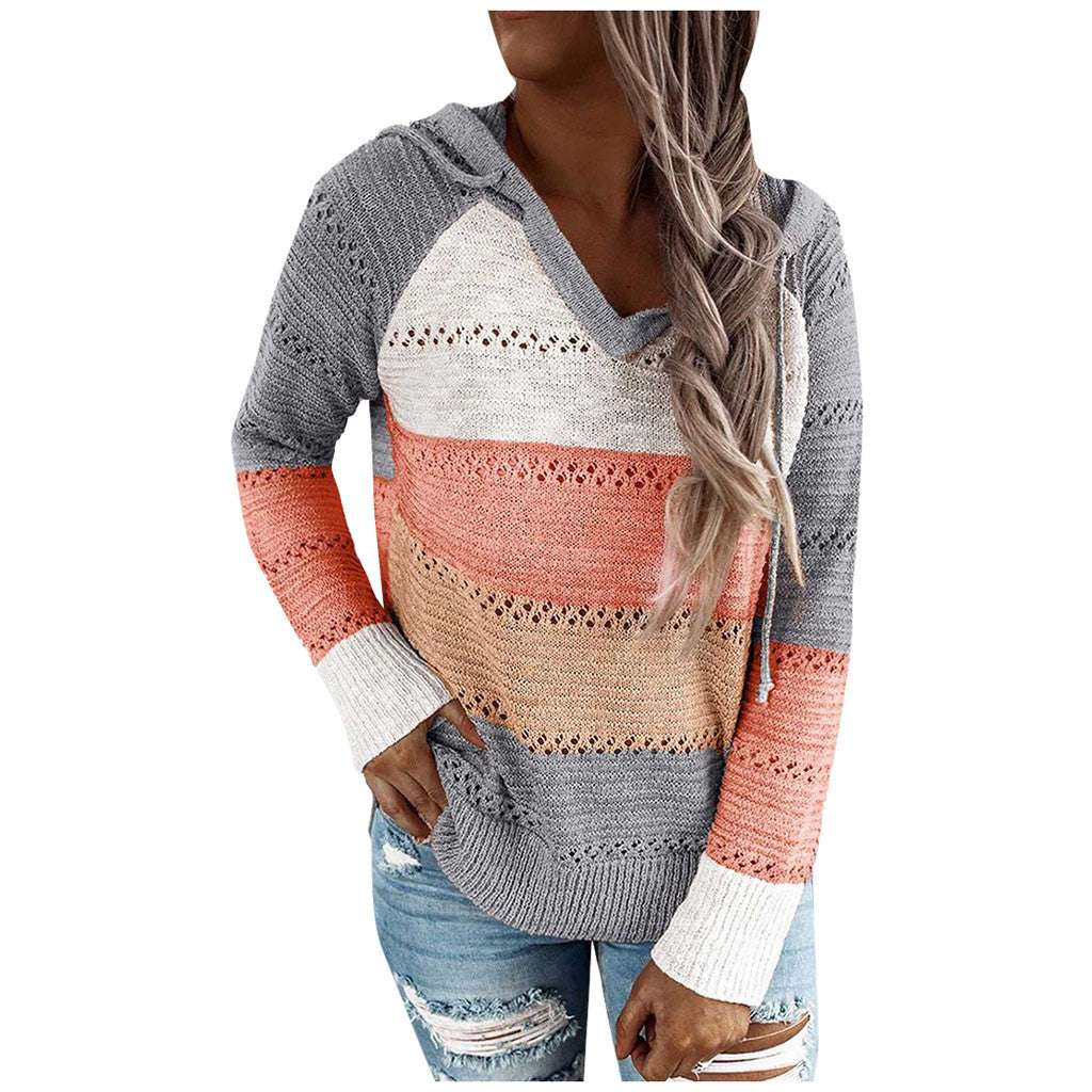 Ladies Color Block Sweater Top - globaltradeleader