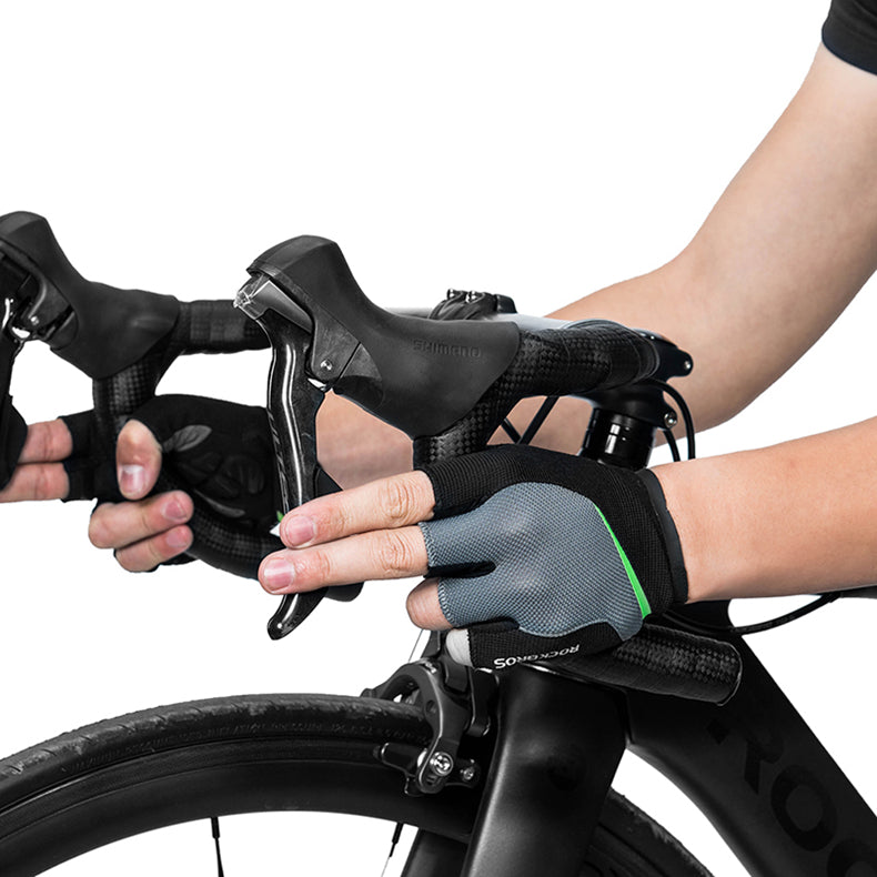 Cycling thick silicone shock absorbing gloves