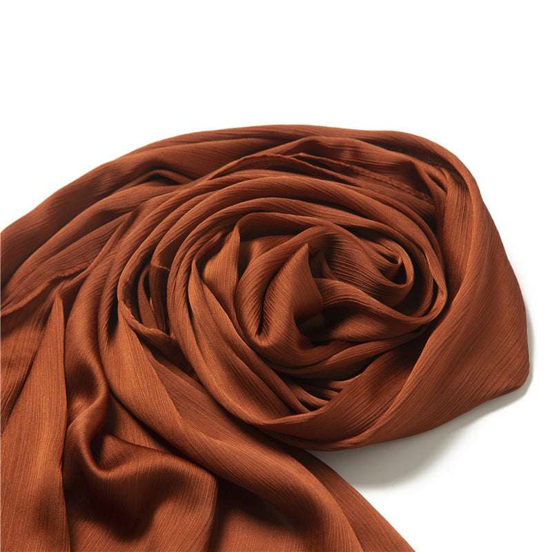 Solid Color Silk Scarf Basic All-matching