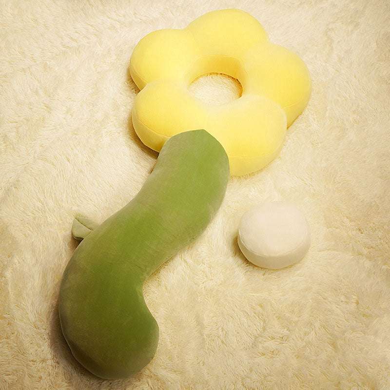 Cute Daisy Moss Rose Throw Pillow Long Flower Leg Pillow Supporter Sofa Bedroom Bed Sleeping Gift Plush Toy Girl Lady Birthday