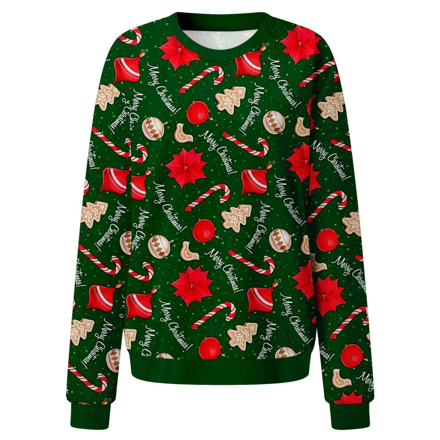 European and American style women's printed elk Christmas sweater