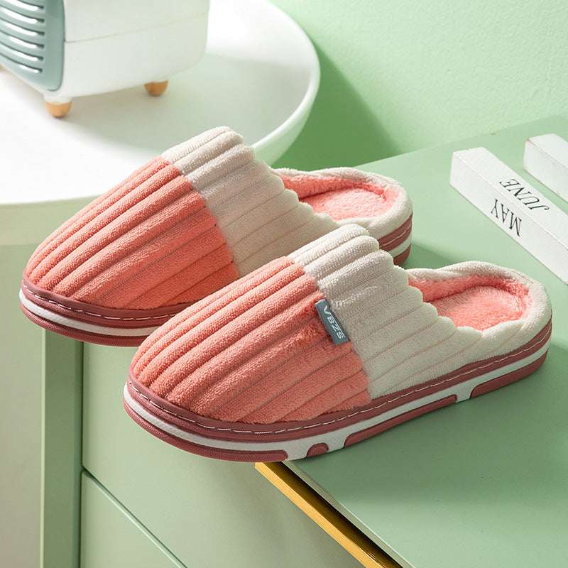 Unisex Winter Slippers Corduroy Shoes Couples Bedroom Slippers Women Men - globaltradeleader