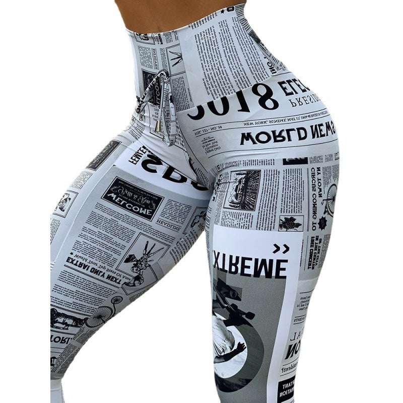 Digital Printing High Waist Stretch Yoga Pants - globaltradeleader
