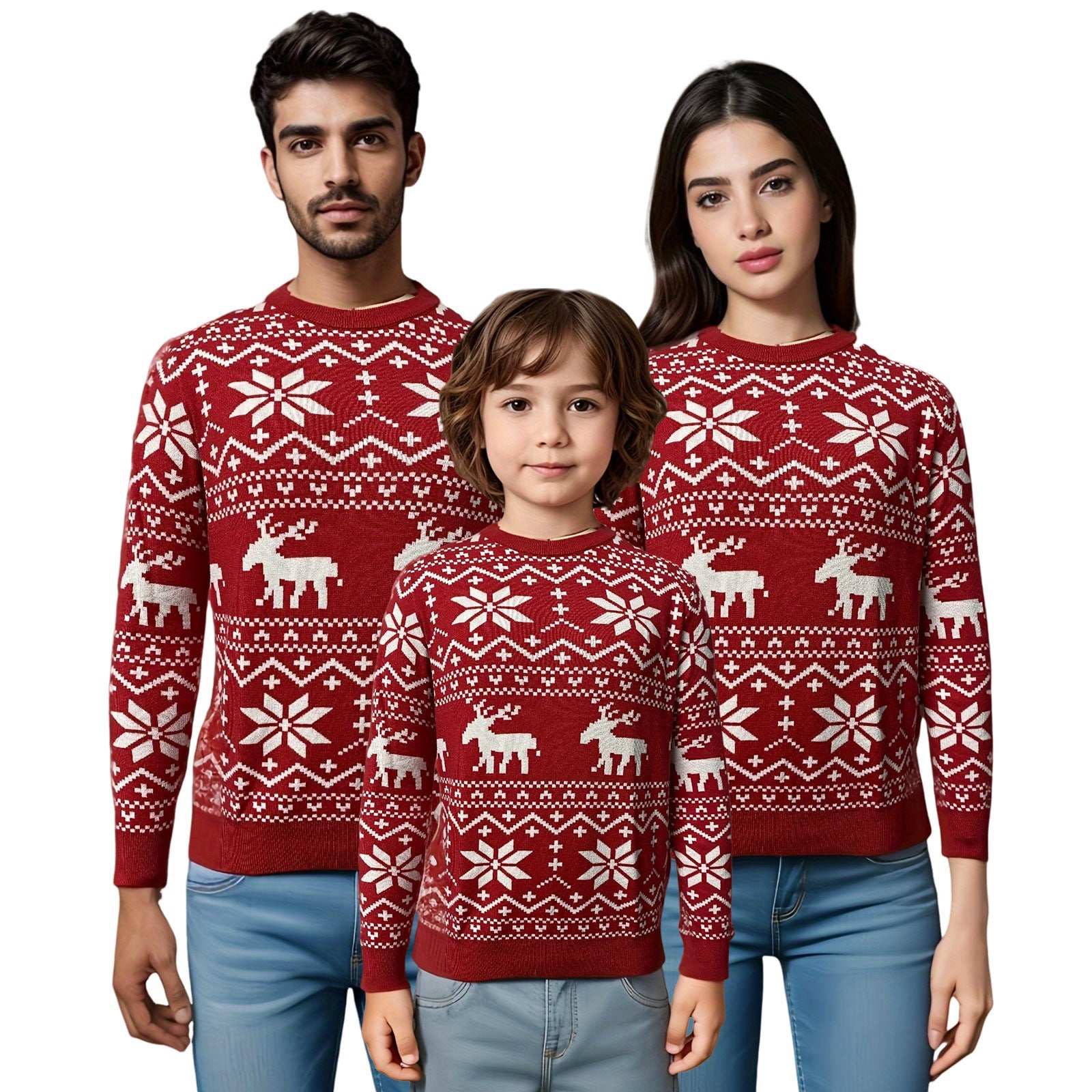 Women's Christmas Round Neck Loose Long Sleeves Sweater - globaltradeleader