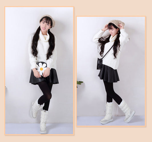 Women Boots Winter Shoes Women Snow Boots Platform Keep Warm Ankle Winter Boots with Thick Fur Heels - globaltradeleader