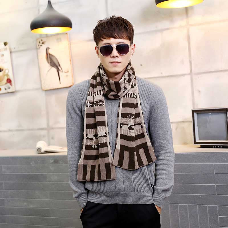 Young man scarf middle-aged man