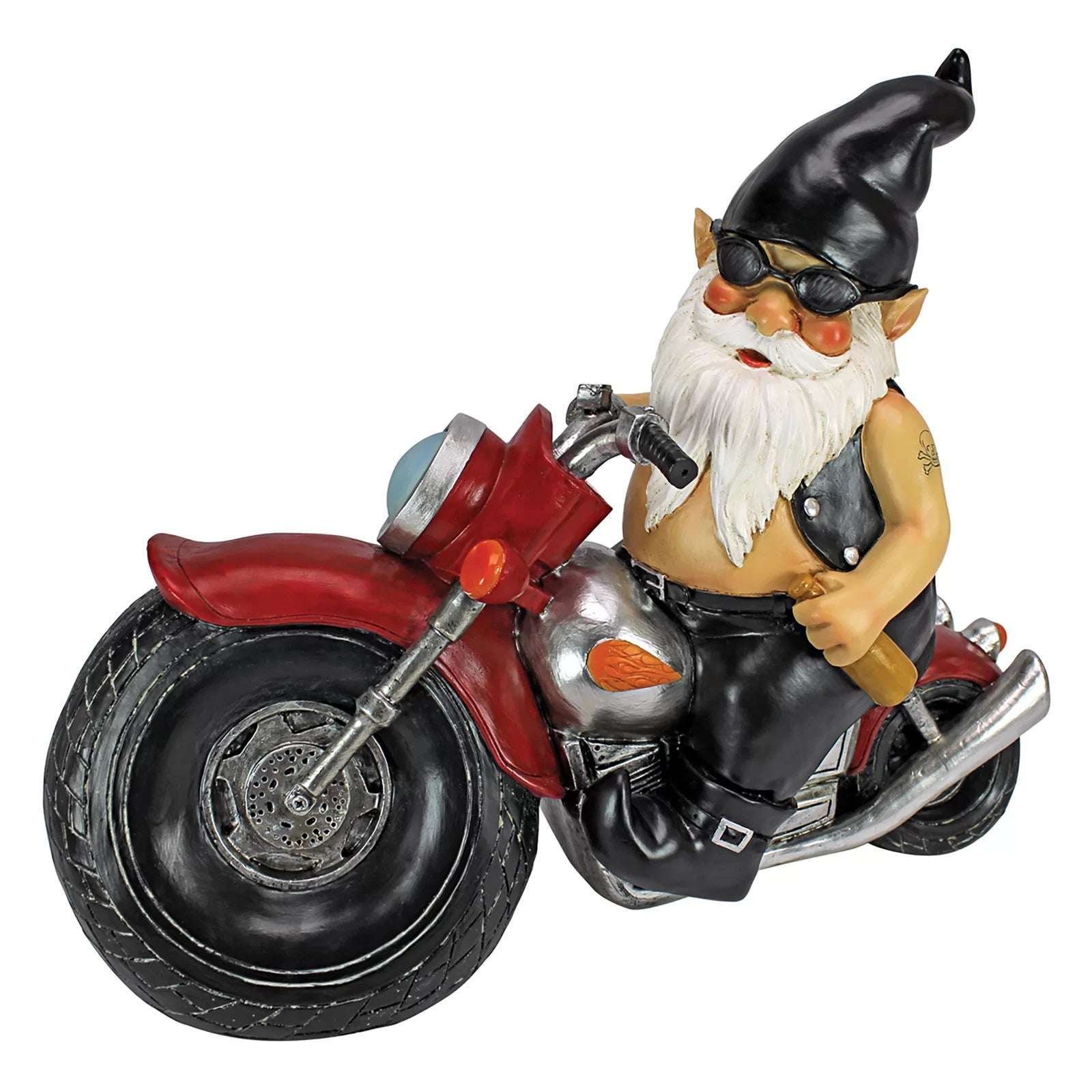 New Garden Riding Motorcycle Gnomish Resin Ornament