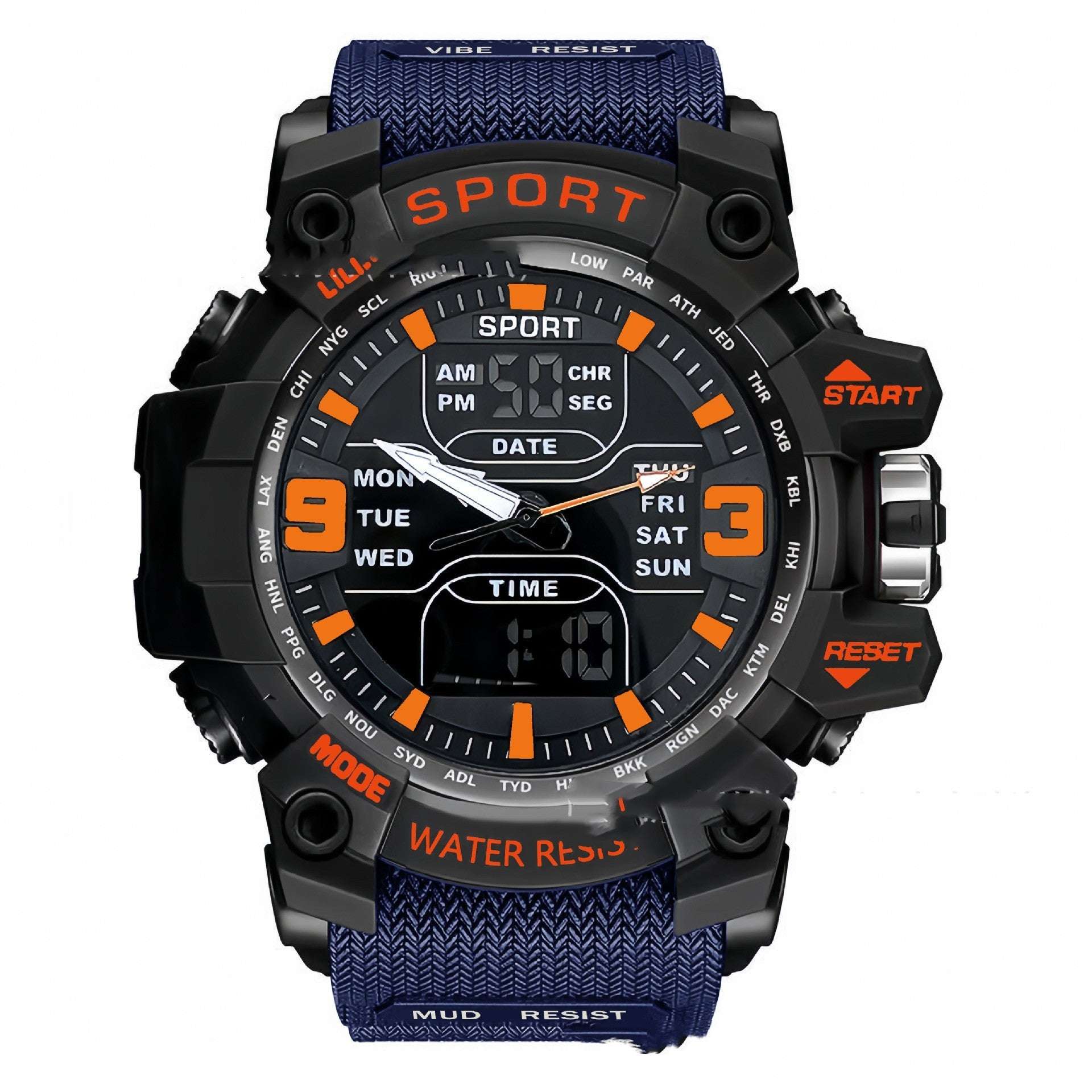 Stylish Black Technology Sports Luminous Boys Electronic Watch