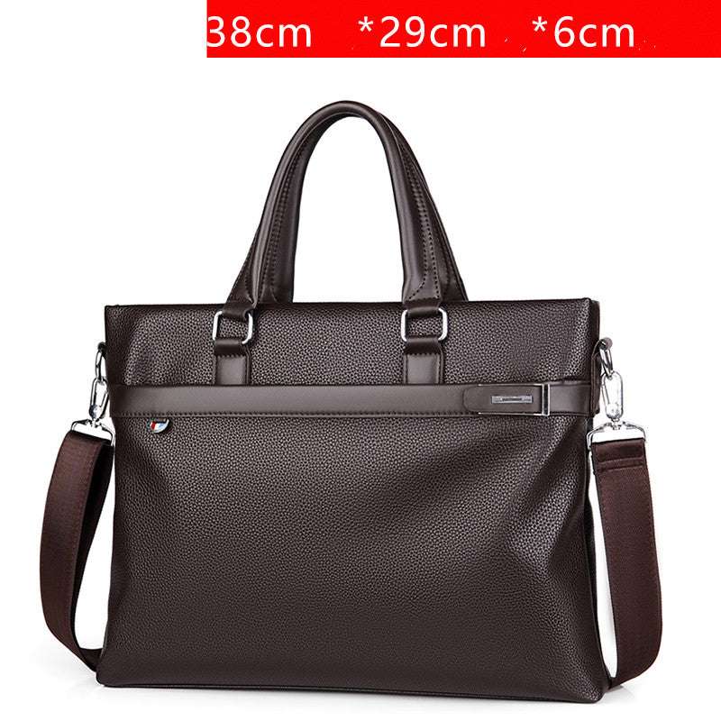 Large Capacity Business Handbag Men's Soft Leather Briefcase