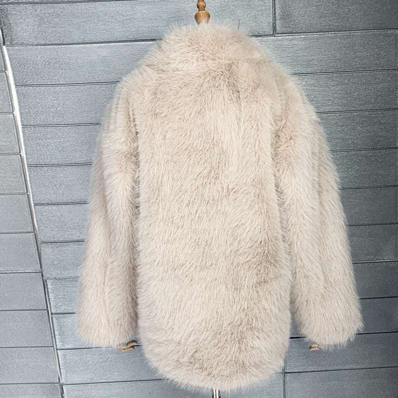 New Fox Hair Medium Length Suit Collar Fur Coat - globaltradeleader