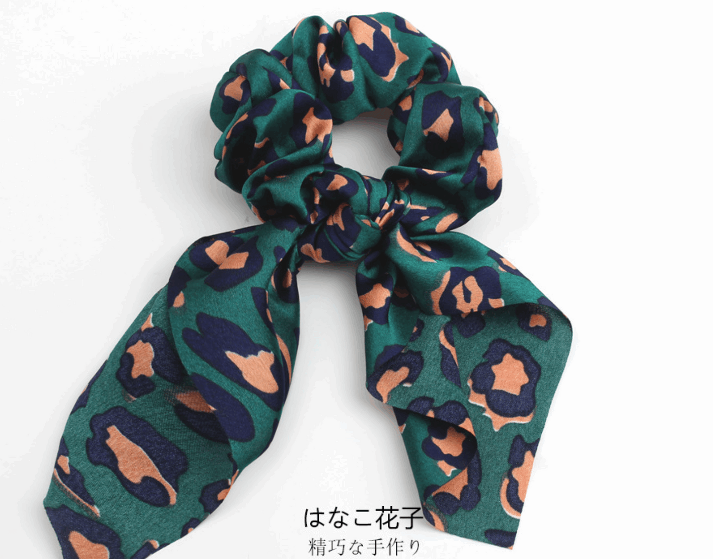 4Pcs Leopard Snake Floral Streamers Scrunchies Women Hair Scarf
