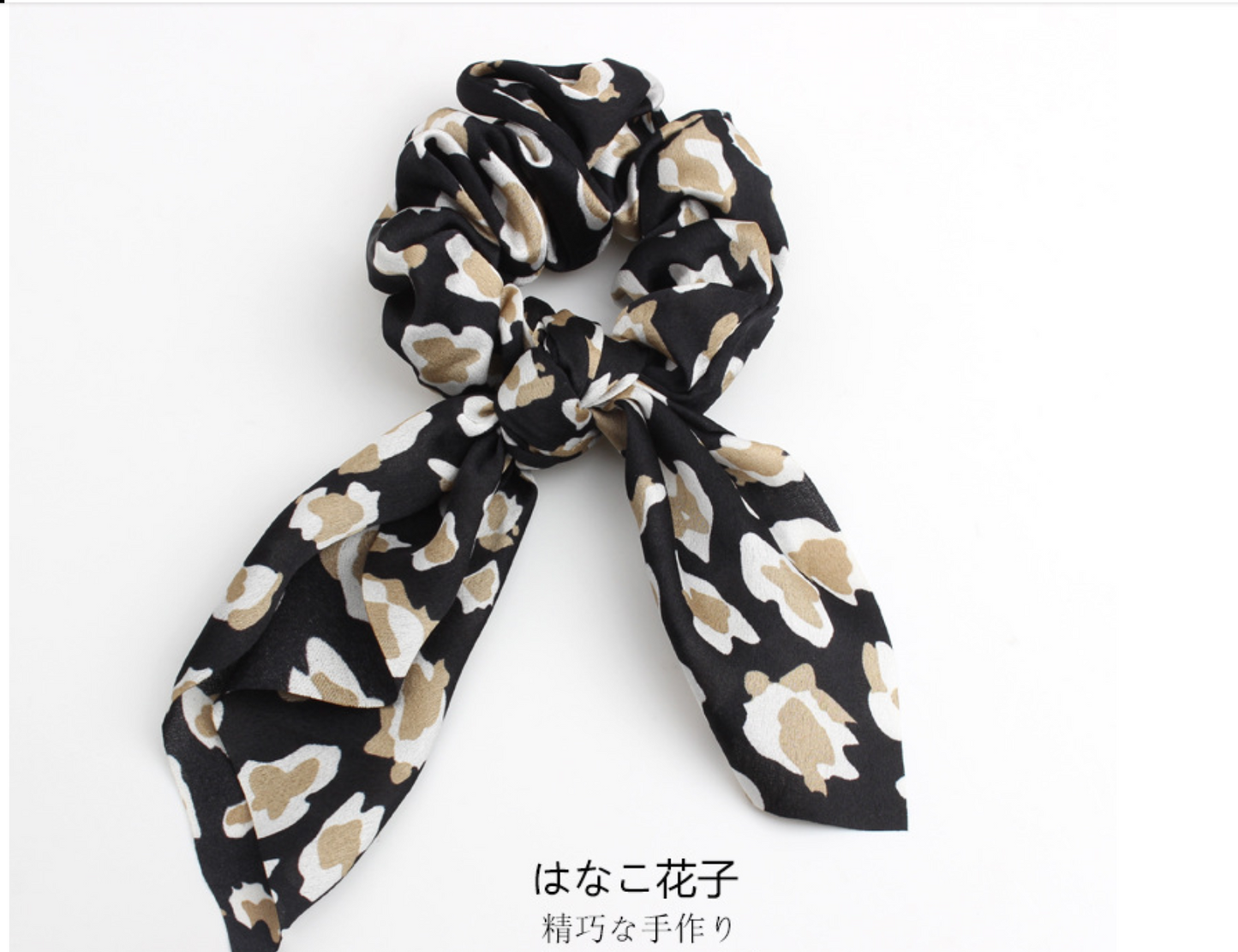 4Pcs Leopard Snake Floral Streamers Scrunchies Women Hair Scarf