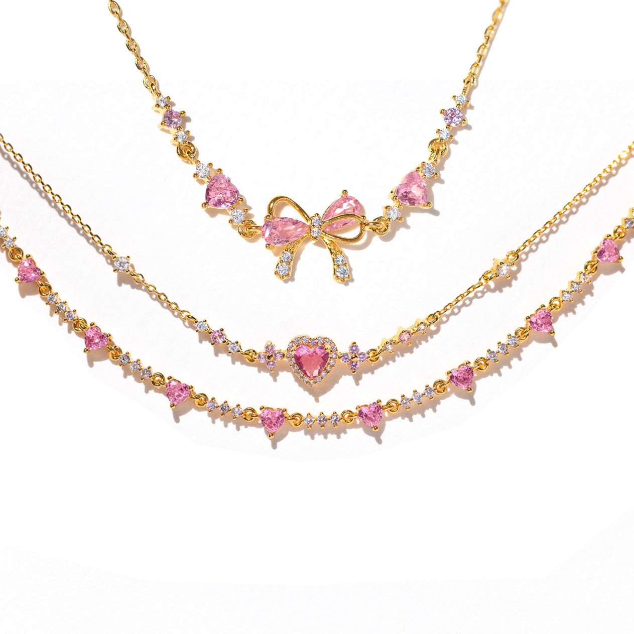 Sweet Bow Heart Rhinestone Bracelet Y2K Ins Fashion Chain Bracelet Valentine's Day - globaltradeleader