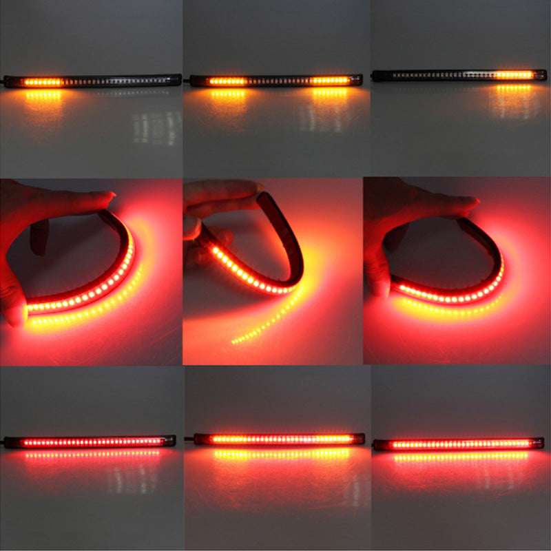 LED Brake Light Steering Sleeve Waterproof Motorcycle License Plate Tail Light