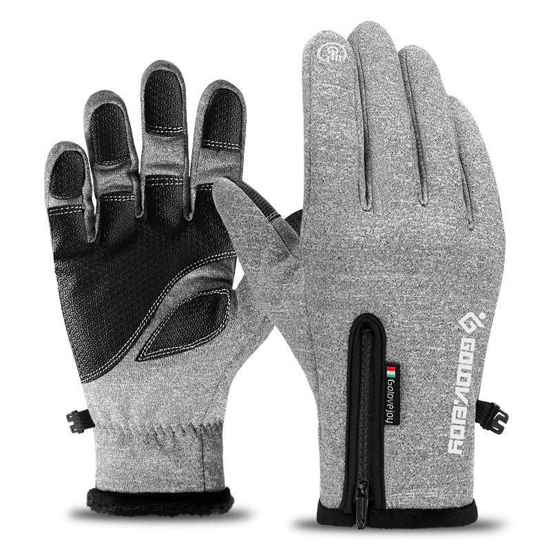 Winter Outdoor Riding Touch Screen Gloves Plus Velvet Zipper - globaltradeleader