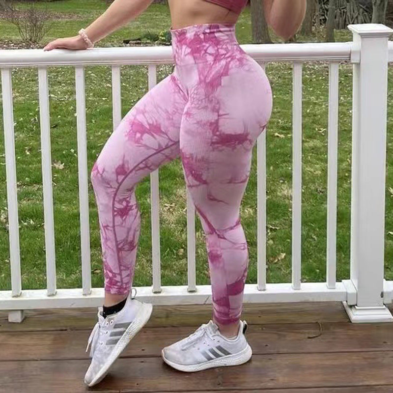 Tie Dye Leggings Women Fitness Yoga Pants Seamless Push Up Workout Tights Gym Sports Legging - globaltradeleader