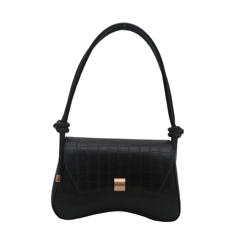 Trendy Retro Lock Simple Underarm Small Square Shoulder Bag - globaltradeleader