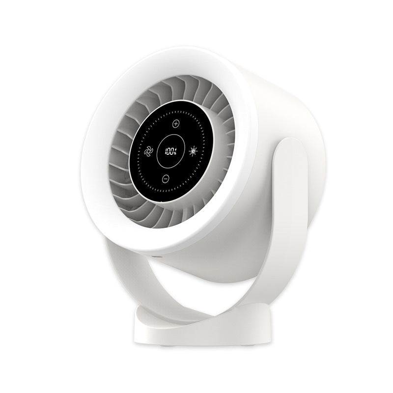 Desktop Adjustable Fan Light Rechargeable Wall Mount Table Fan Light Led Display Air Circulation Cooling USB Table Fan Light - globaltradeleader