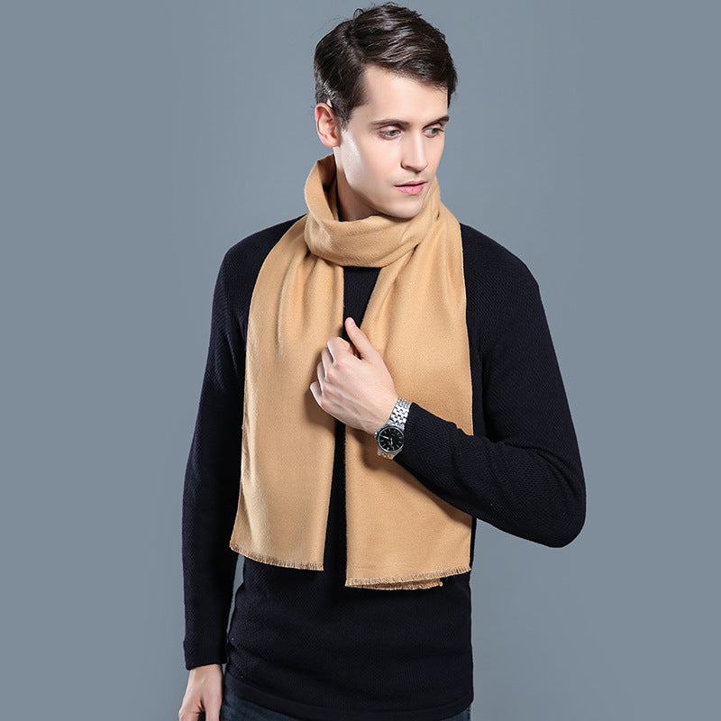 Simple Plaid Warm Keeping Artificial Cashmere Scarf - globaltradeleader