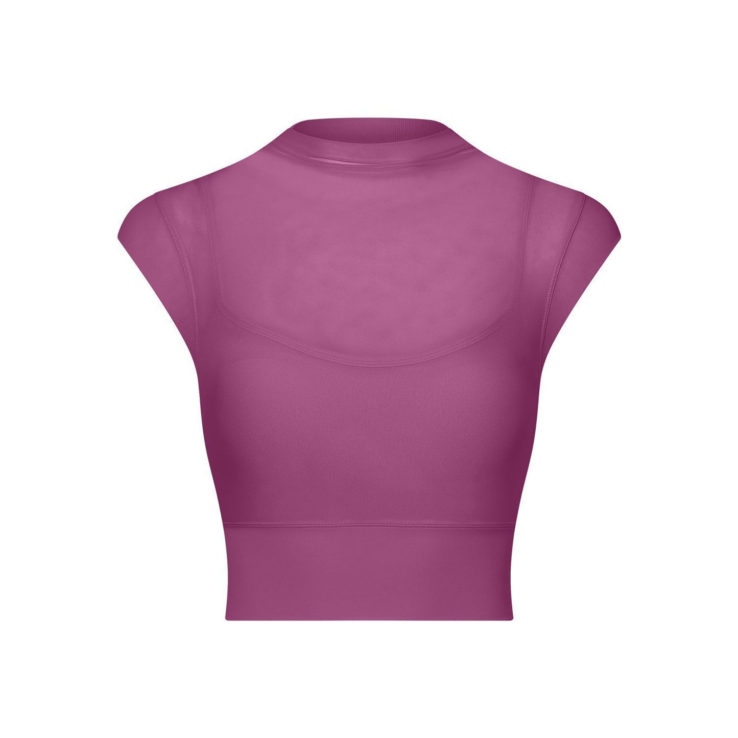 Mesh Yoga Clothes Flounced Sleeve Running Quick-drying Sports Bra With Chest Pad - globaltradeleader