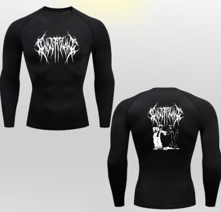 2D Printed Tights T-shirt Quick-drying High Elastic Sports Top Men's Workout Clothes - globaltradeleader