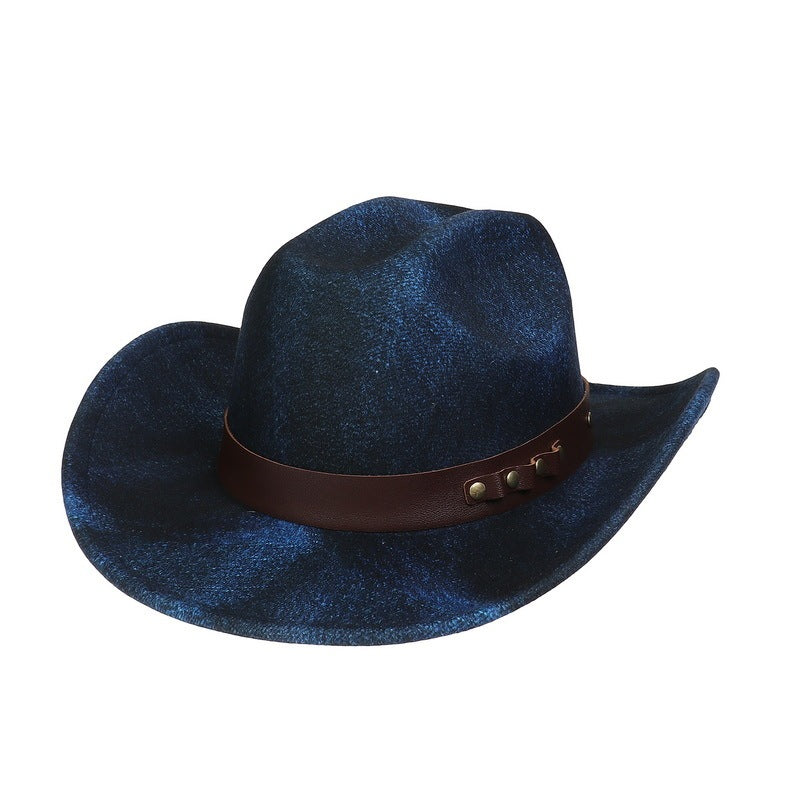 Western Cowboy Hat Felt Outdoor Sun Shade Top Hat Retro Jazz - globaltradeleader