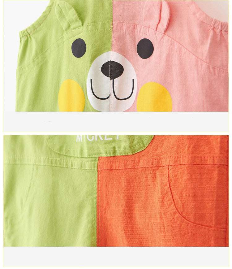 Fashion Color Matching Baby Single-tooth Mandarin Duck Pants Thin