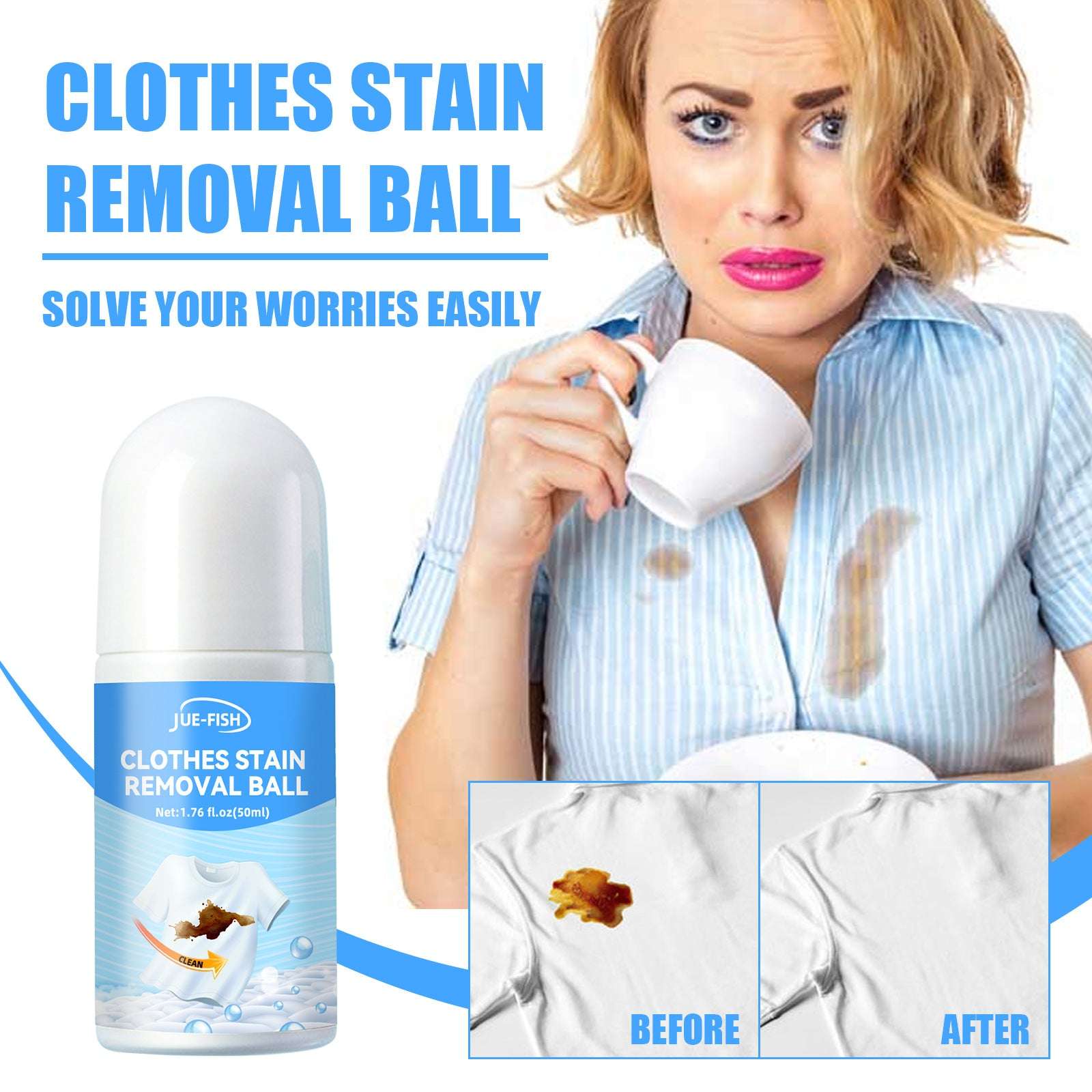 Clothes Stain Removal Ball Oil Stains Portable Decontaminate