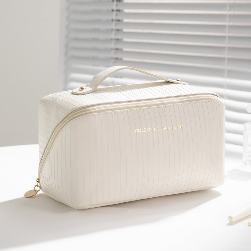 Vertical Pattern Pillow Makeup Bag For Women With Large Capacity And Portability - globaltradeleader