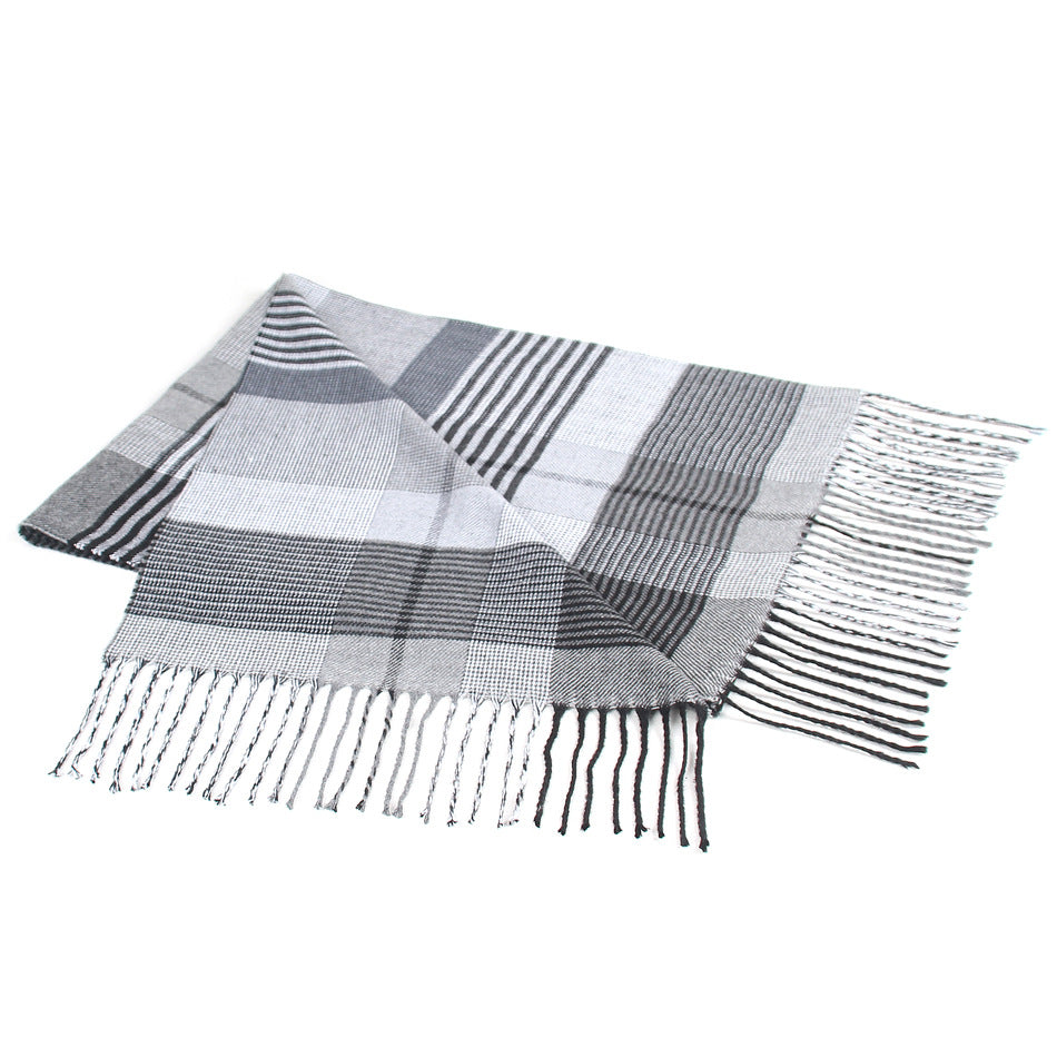 2017 Autumn And Winter New Korean Style Plaid Middle-aged And Elderly Men's Scarf Cashmere-like Warm Scarf Gifts Promotional Products