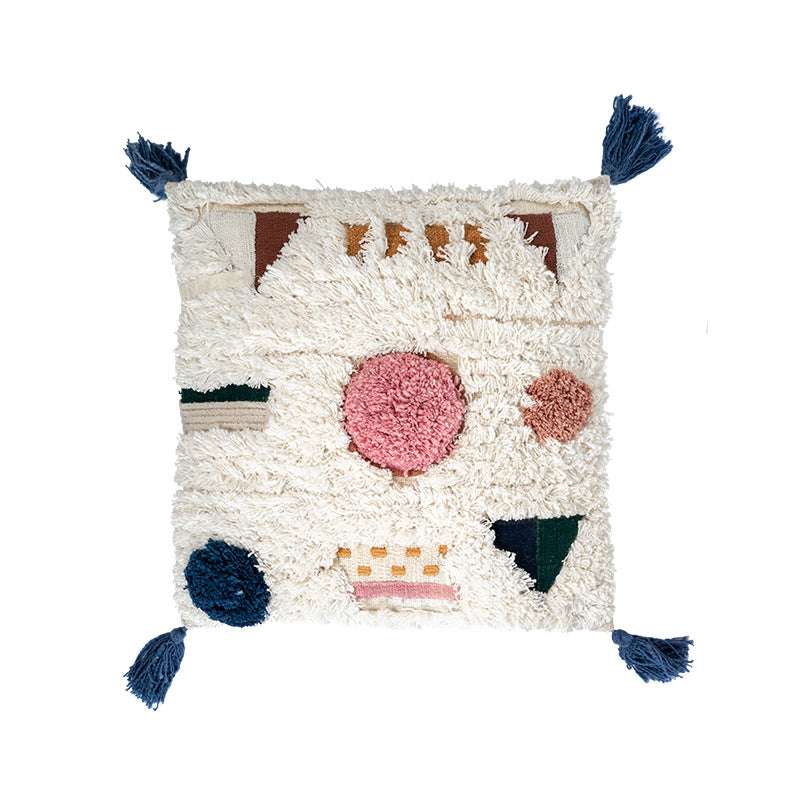 Cotton Tufted Pillowcase Homestay Hotel Tassel Pillow