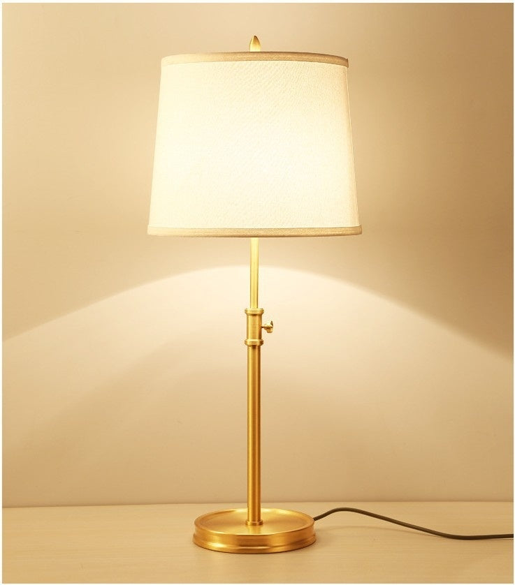 All Copper Lifting Copper Lamp Simple Rural Retro Living Room Bedroom Study Lamp - globaltradeleader
