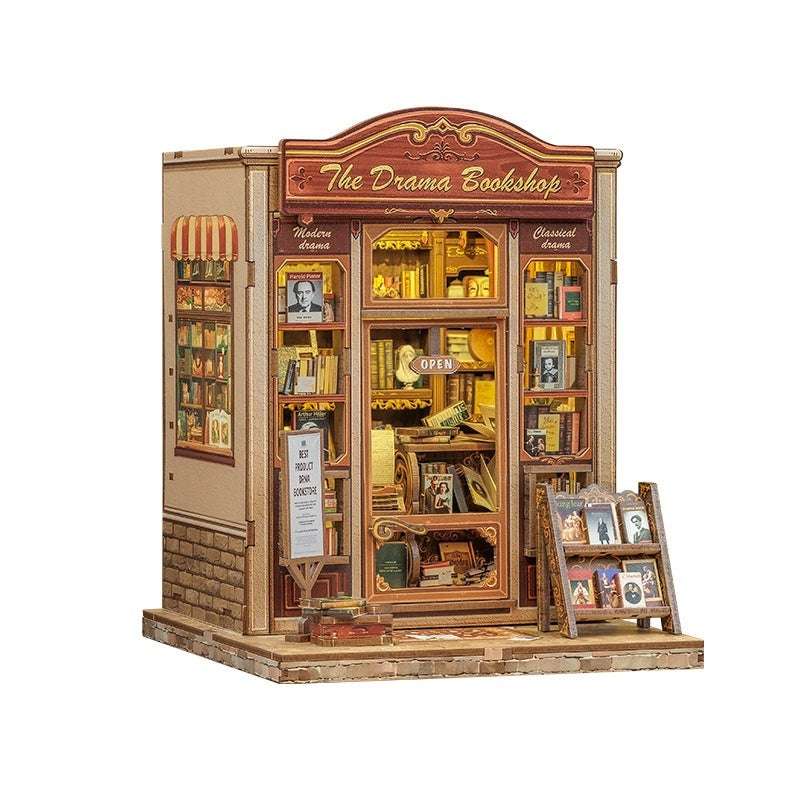 Drama Bookstore Creative Diy Wooden 3d Stereo Hand-assembled Book Stand