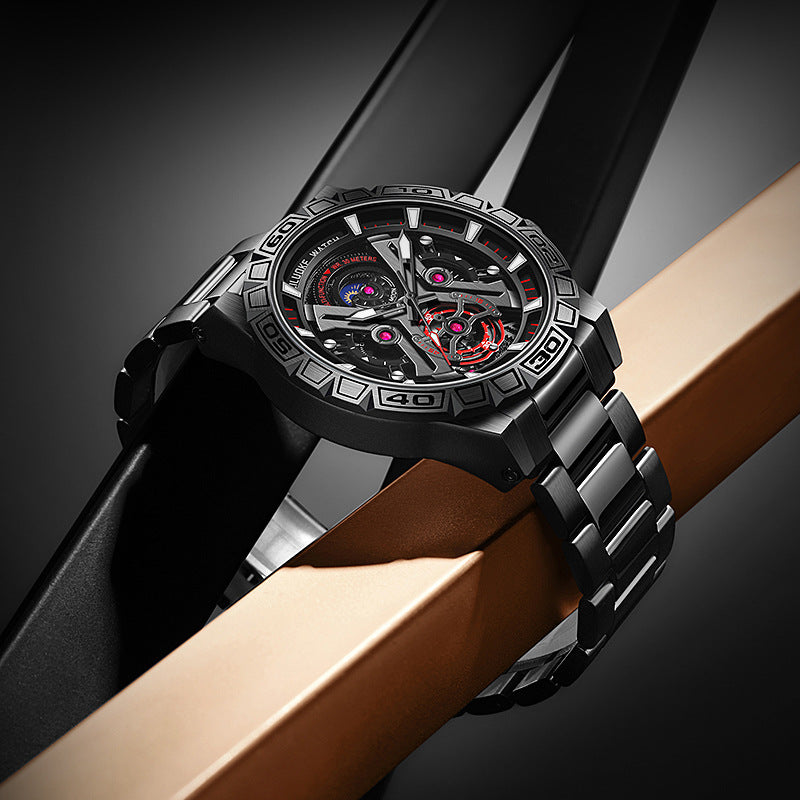 Three-Dimensional Hollow Waterproof Luminous Multifunction Quartz Watch - globaltradeleader