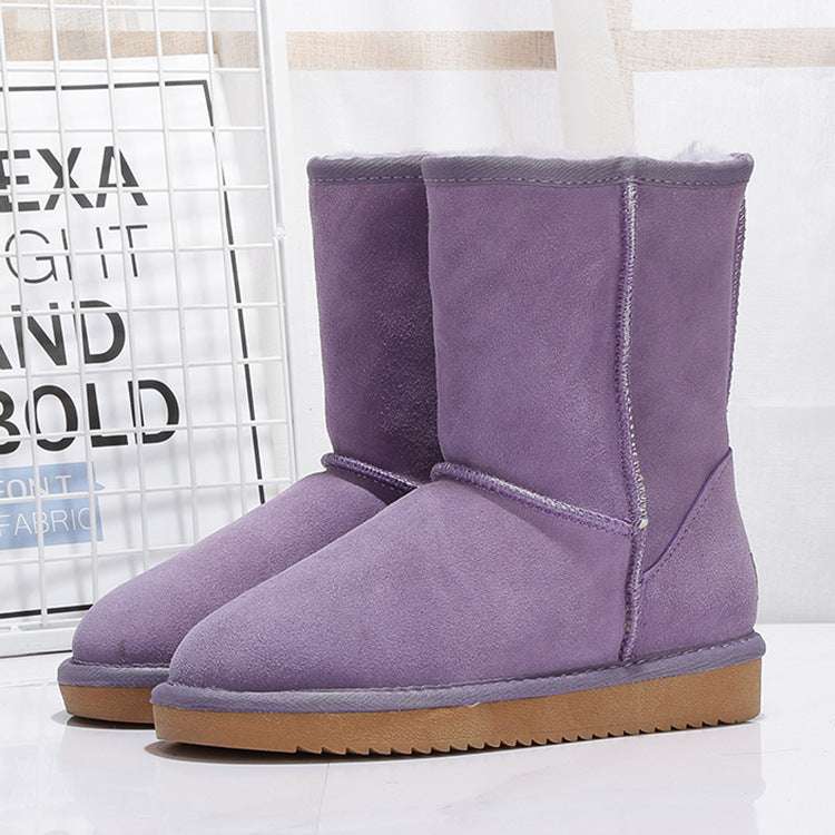 Middle Tube Plus Velvet Warm  Boots Student Cotton Shoes - globaltradeleader