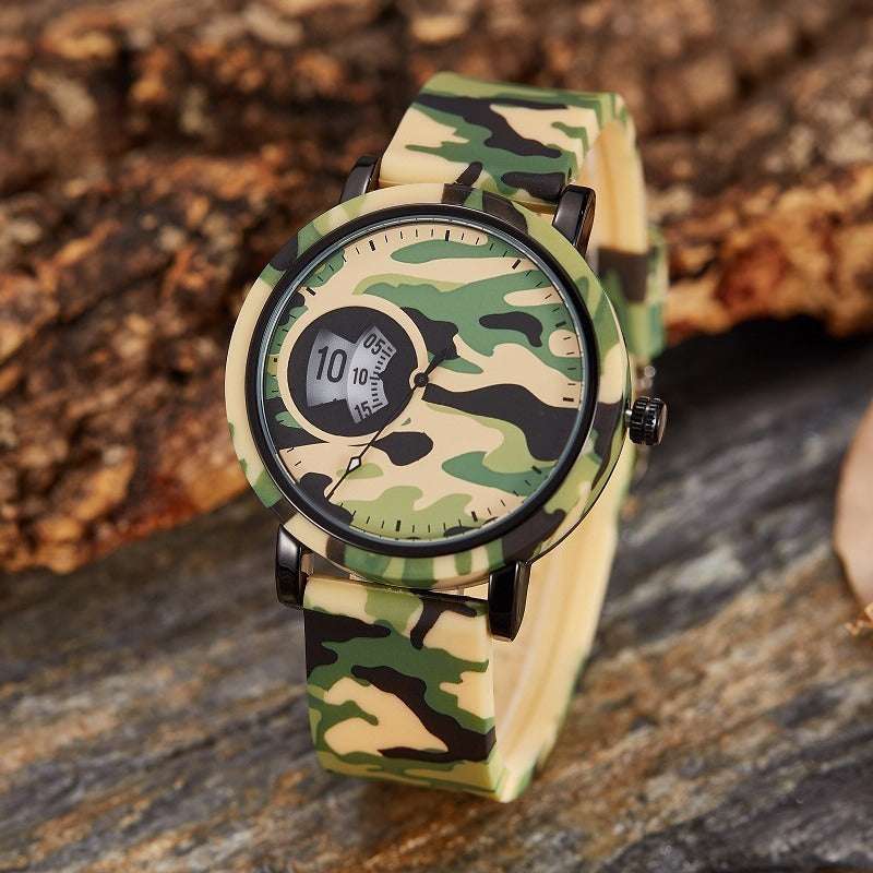 Camouflage Watch Student Sports Double Display Fashion Silicone Strap - globaltradeleader