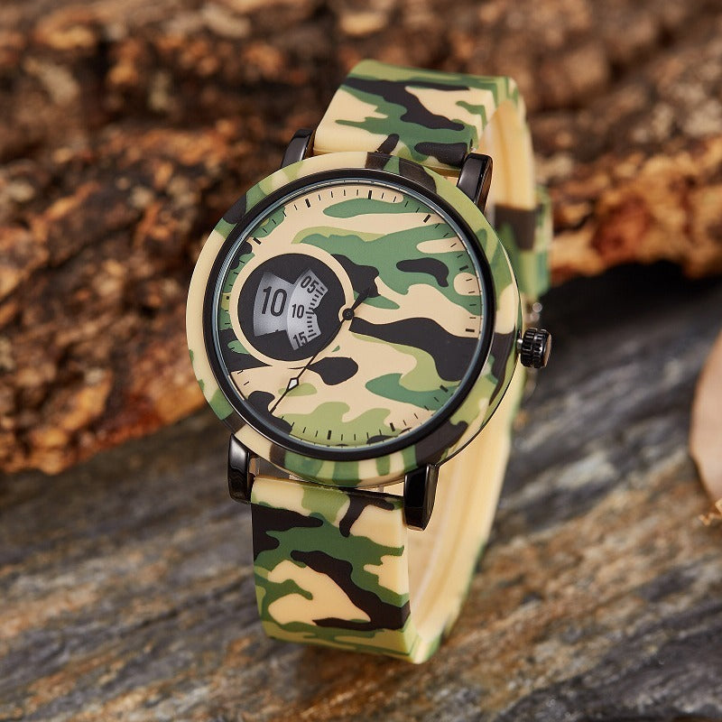 Camouflage Watch Student Sports Double Display Fashion Silicone Strap - globaltradeleader