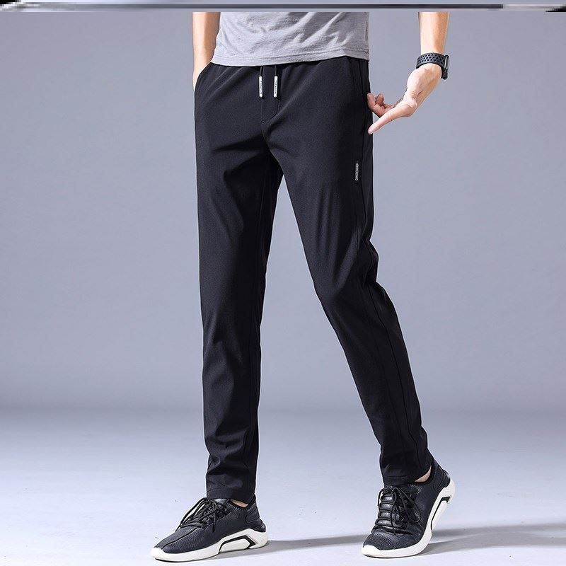 Drawstring Trousers Thin Casual Pants Korean Version Loose Straight Sweatpants Mens Clothing - globaltradeleader