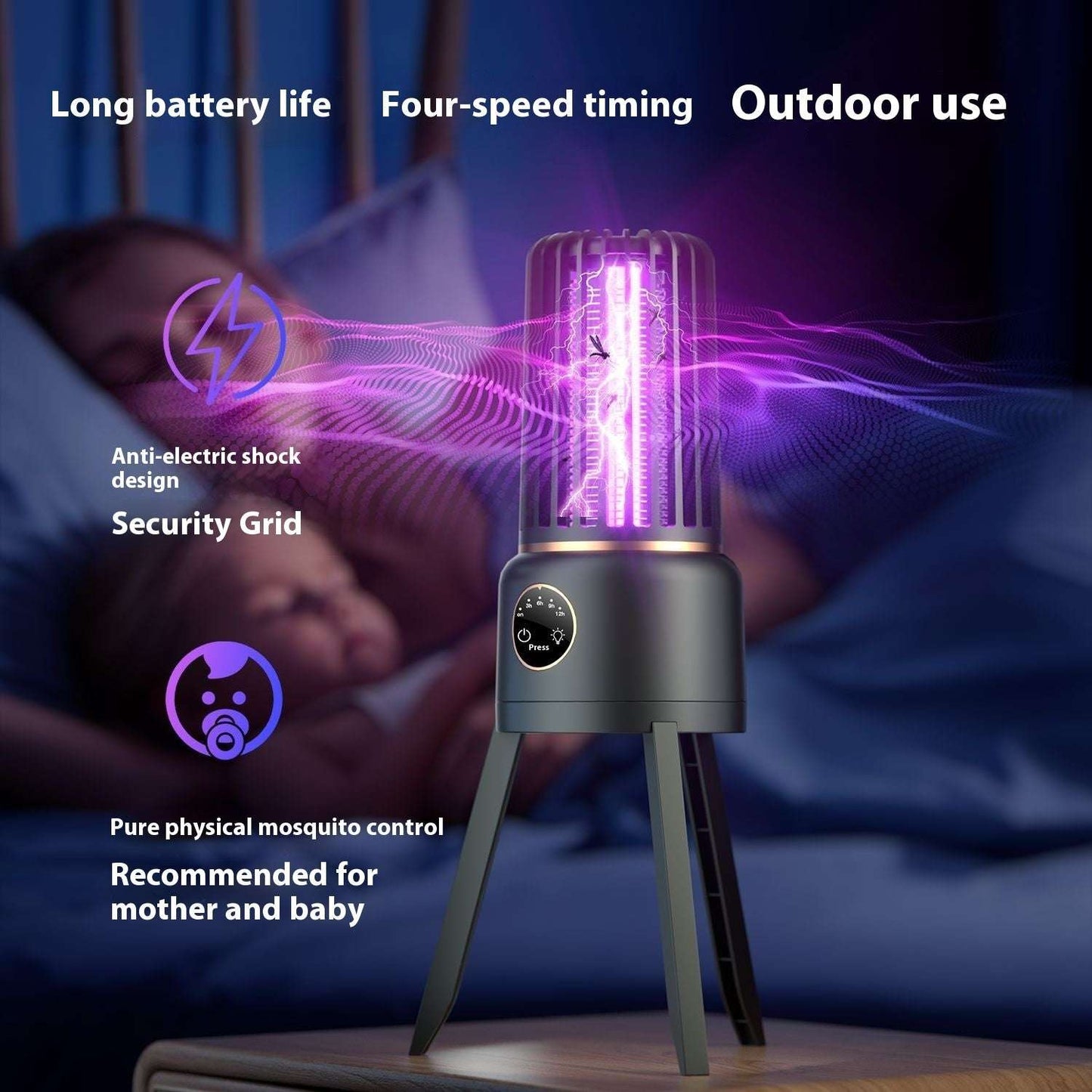 Mosquito Killing Lamp Household Physical Fly Intelligent Light Sense Mosquito Killer - globaltradeleader