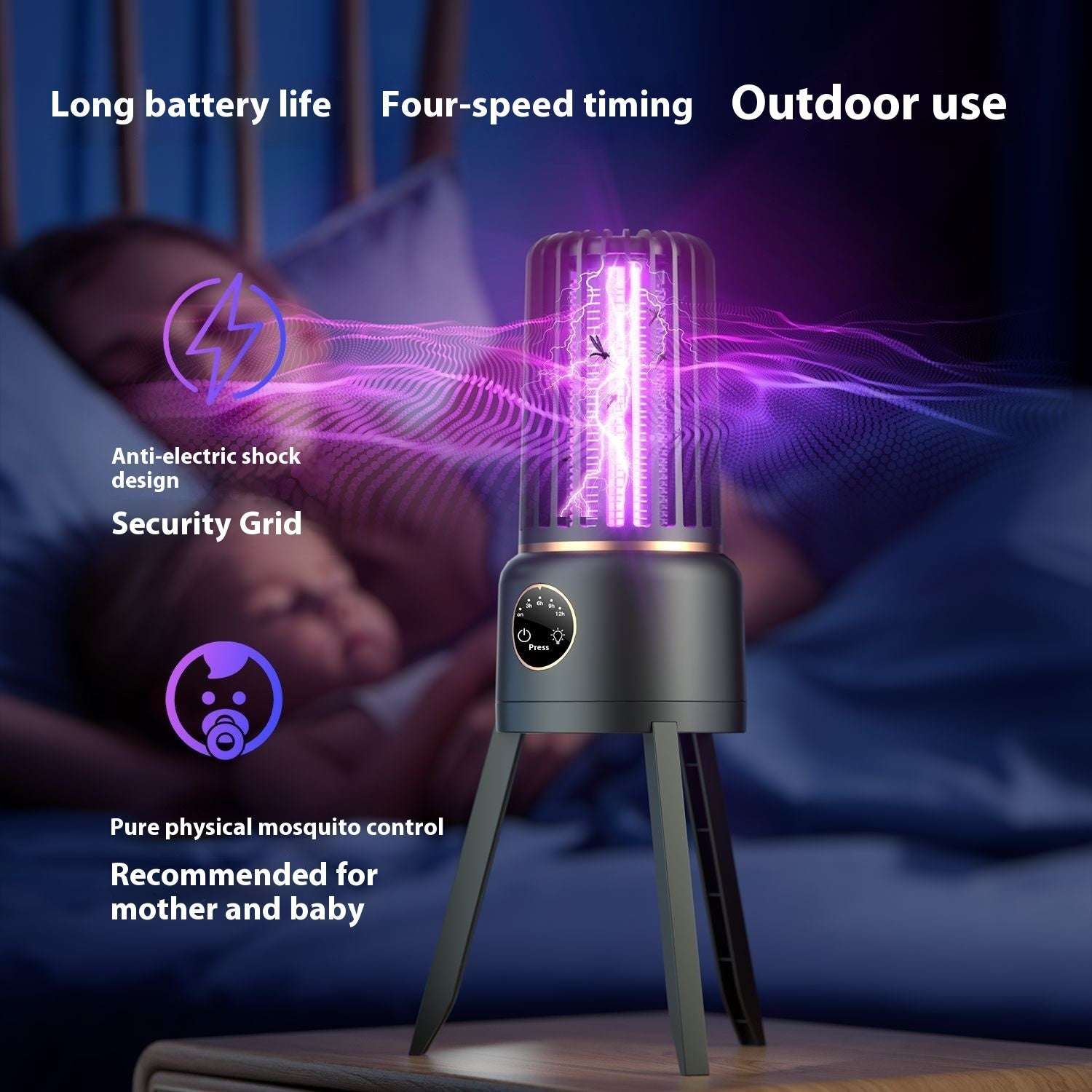 Mosquito Killing Lamp Household Physical Fly Intelligent Light Sense Mosquito Killer - globaltradeleader