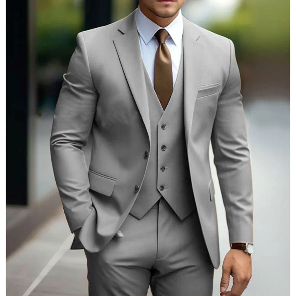 Business Casual Men's Three-piece Suit For Bridegroom Men's Wedding - globaltradeleader