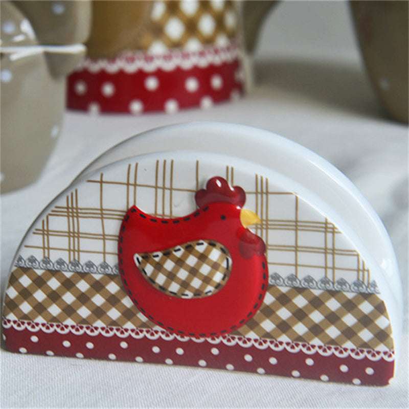 Chicken Shape Ceramic Tableware Christmas Day Decoration