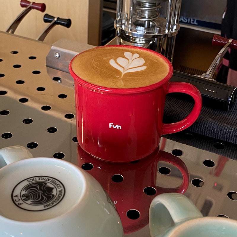 New Year Christmas Red Turn-over Ceramic Mug