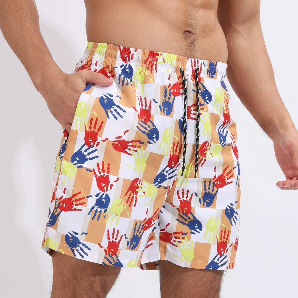 Gradient Printed Beach Shorts Double Layer Casual Sport Shorts - globaltradeleader