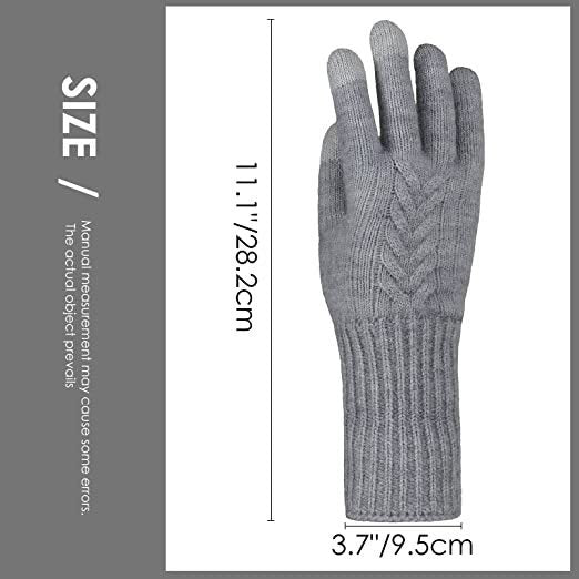 Autumn And Winter Jacquard Dark Gray Warm Touch Screen Magic Gloves - globaltradeleader