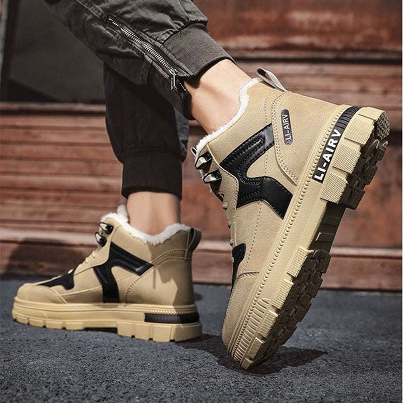 Winter Thickened Velvet Warm Ankle Boots Men Outdoor Subzero Anti-cold Anti-ski Snow Boots Outdoor Casual Walking Running Flat Shoes - globaltradeleader