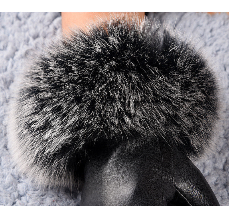 Women's Sheepskin Fleece-lined Warm Gloves - globaltradeleader