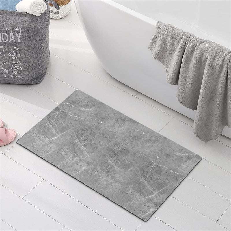 Nordic Light Luxury Marbling Diatom Ooze Absorbent Non-slip Floor Mat Toilet Door Quick-drying Feet - globaltradeleader